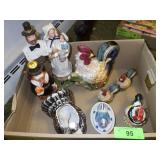 ROOSTER PITCHER, CREAMER, TRINKET DISH, S&P>>>