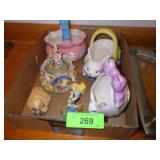 CERAMIC EASTER BASKETS, DUCK TRINKET DISH, MUSIC>>