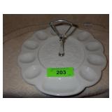 VINTAGE WESTMORELAND MILK GLASS DEVILED EGG TRAY