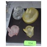 COVERED BUNNY RABBIT ON NEST TRINKET DISHES &>>>>>