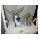 2 STAINED GLASS ANGELS