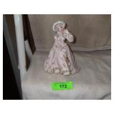 VINTAGE LEFTON FIGURINE (BROKEN UMBRELLA) 7 1/2'