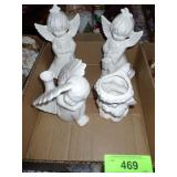 CHERUB FIGURINES, CANDLE HOLDERS & CREAMER