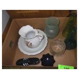 HOLLY HOBBIE PITCHER & BOWL, AVON SHOE,  VASES