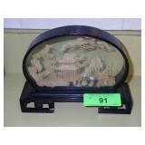 VINTAGE ASIAN CARVED CORK DIORAMA