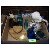 WOODEN HEART TOWEL HOLDER, CERAMIC PITCHER, ASST.>