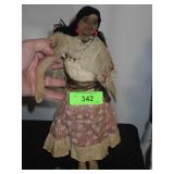 VINTAGE  HANDMADE DOLL 14'