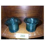 2 VINTAGE AVON GLASS TOP HATS