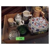 COLLECTIBLE STEINS, VINTAGE ASHTRAYS, SUNBURST >>>