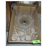 VTG SANDWICH GLASS  PEDESTAL CAKE PLATE, STEMWARE>