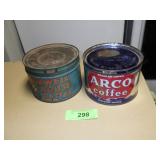VINTAGE MAXWELL HOUSE & ARCO COFFEE TINS
