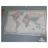 LAMINATED WORLD MAP  50 x 32