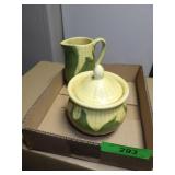 VINTAGE SHAWNEE CORN KING CREAM & SUGAR (CREAMER>>