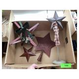 TIN TREE TOPPER, STAR CANDLE HOLDER & STARS