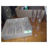 6 CRYSTAL CHAMPAGNE GLASSES
