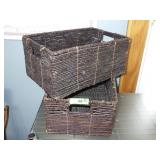 2 WOVEN BASKETS