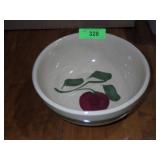 VINTAGE WATT POTTERY 3 LEAF APPLE BOWL (W/ CRACKS>