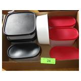 ASST. TUPPERWARE STORAGE CONTAINERS, STRAINER