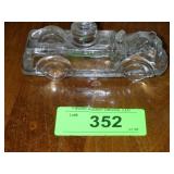VTG FIRE ENGINE GLASS CANDY CONTAINER  **BROKEN >>