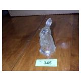 VINTAGE BUNNY RABBIT GLASS CANDY CONTAINER