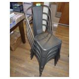 4 STACKING METAL CHAIRS
