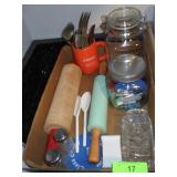 ROLLING PINS, JARS, CHIP CLIPS, S&P, BUTTER DISH>>