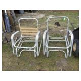 2 ALUMINUM GLIDER CHAIRS (NO WEBBING)