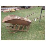 VINTAGE METAL WHEELBARROW