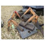 2 SMALL STEEL SAWHORSES, PC. OF SOLID STEEL