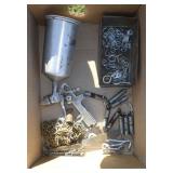 HVLP SPRAY GUN (UNTESTED), SPRINGS, CHAIN, ETC