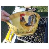 MAXCERA HAND PAINTED HONEY ROOSTER BOWL  12"