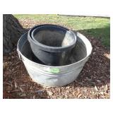 GALVANIZED WASH TUB (PRE DRILLED HOLES FOR PLANTS)