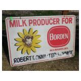 VINTAGE WOODEN BORDEN SIGN 48 x 32