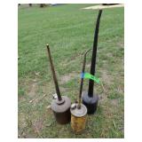 3 VINTAGE OIL CANS ( 1 GOLDEN ROD )