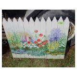 JEANNE GENTILE HAND PAINTED PICKET FENCE WALL ART>