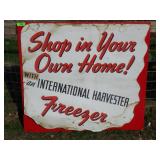 VINTAGE INTERNATIONAL HARVESTER FREEZER AD SIGN>>>
