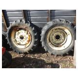 2 ALLIS CHALMERS D-14 TIRES - ONE W/ RIM DAMAGE