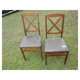 2 COSCO FOLDING PADDED SEAT CHAIRS
