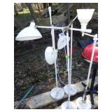 4 FLOOR LAMPS (1 VINTAGE, 3 ADJUSTABLE W/ MARBLE>>