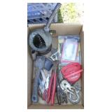 OIL CAN, PLIERS, WRENCH, HOOK, ETC