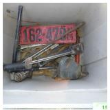 1926 LICENSE PLATE (SEE PICS), WRENCHES, HAMMER>>>
