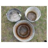 3 VINTAGE GLAVANIZED BUCKETS