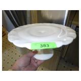 VINTAGE MILK GLASS PEDESTAL CAKE STAND