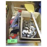 VINTAGE CASTERS, FLASHLIGHT, TOILET FLAPPER, >>>>>