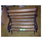 CAST IRON & OAK DOLL PARK BENCH  14 1/2" LONG