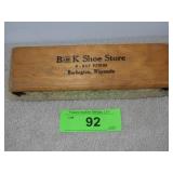 VINTAGE BURLINGTON WIS. B AND K SHOE STORE SHOE>>>