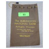 VINTAGE BURLINGTON WIS. NATIONAL BANK BAG