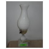 VINTAGE HOBNAIL MILK GLASS LAMP
