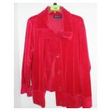 JONES NEW YORK VELOUR SWEATER JACKET 2X (SPOT ON>>