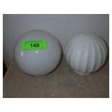 2 VINTAGE LIGHT GLOBES (1 MILK GLASS)
